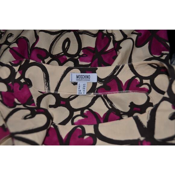 MOSCHINO Designer Cheap and Chic A-line Hearts Sleeveless Dress Size 8 - Picture 4 of 4